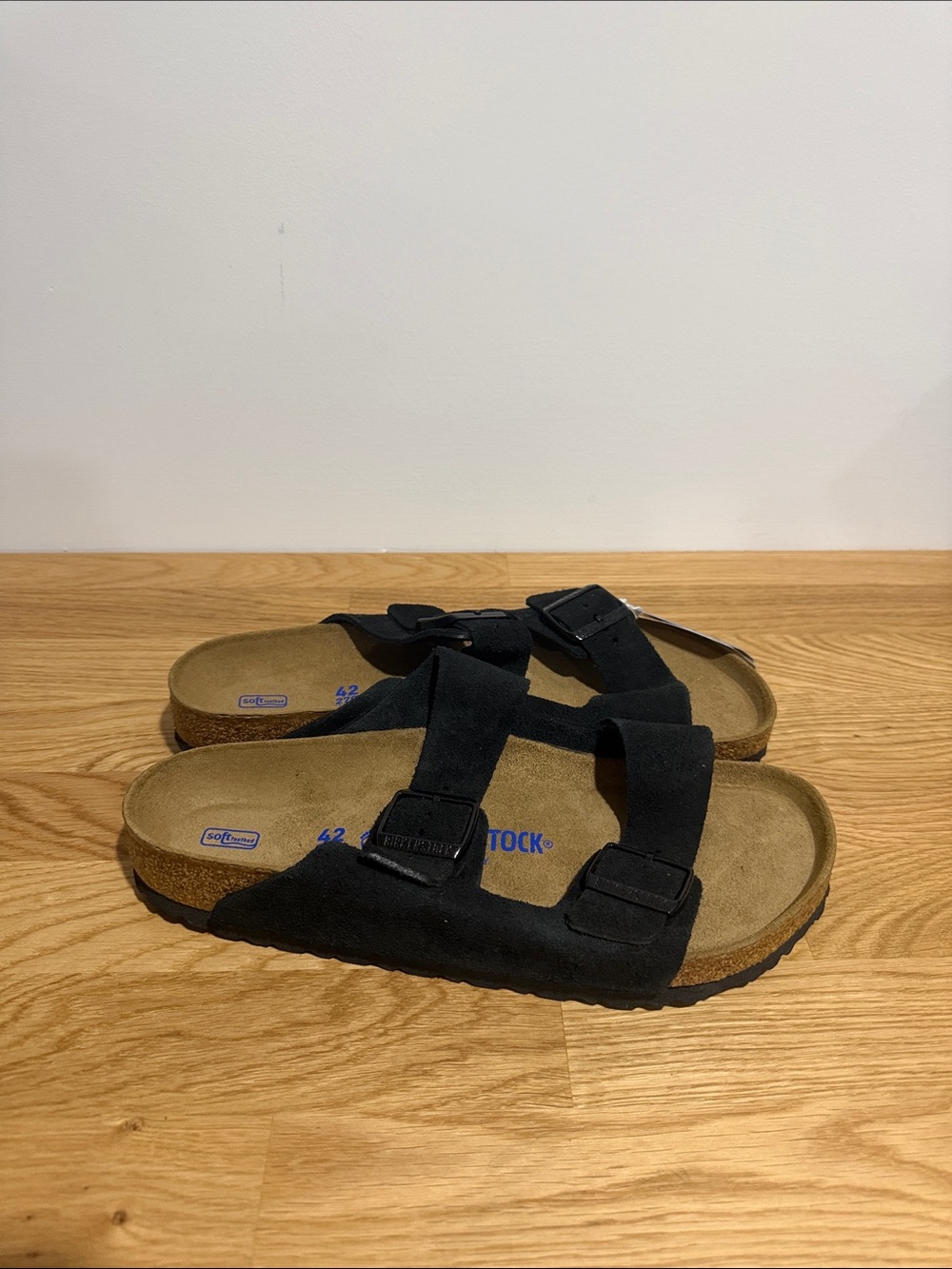 Birkenstock Arizona Black suede brand new size 9 Two-Strap - Picture 2 of 6